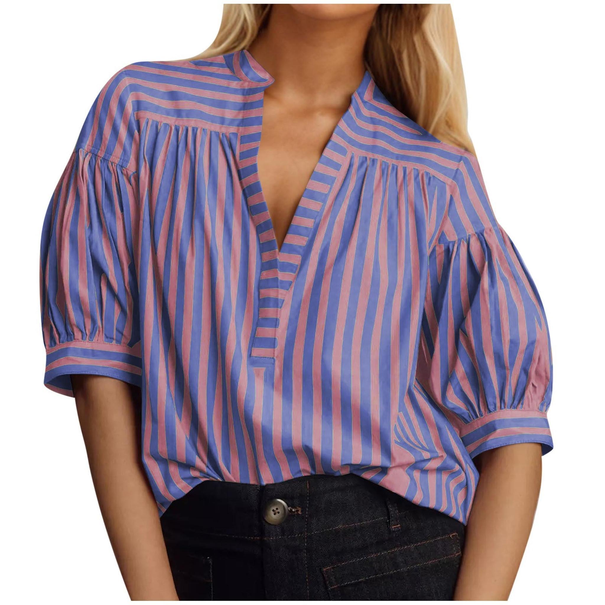 Horizon Essentials | Loose Striped Short Sleeve Shirt