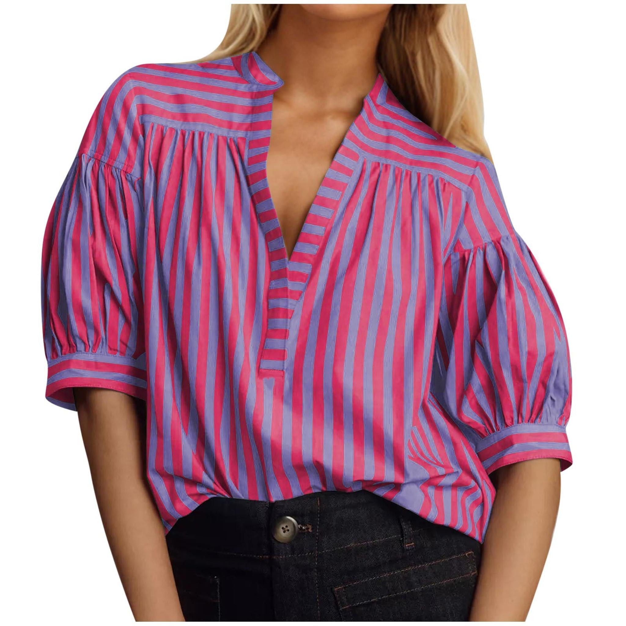 Horizon Essentials | Loose Striped Short Sleeve Shirt