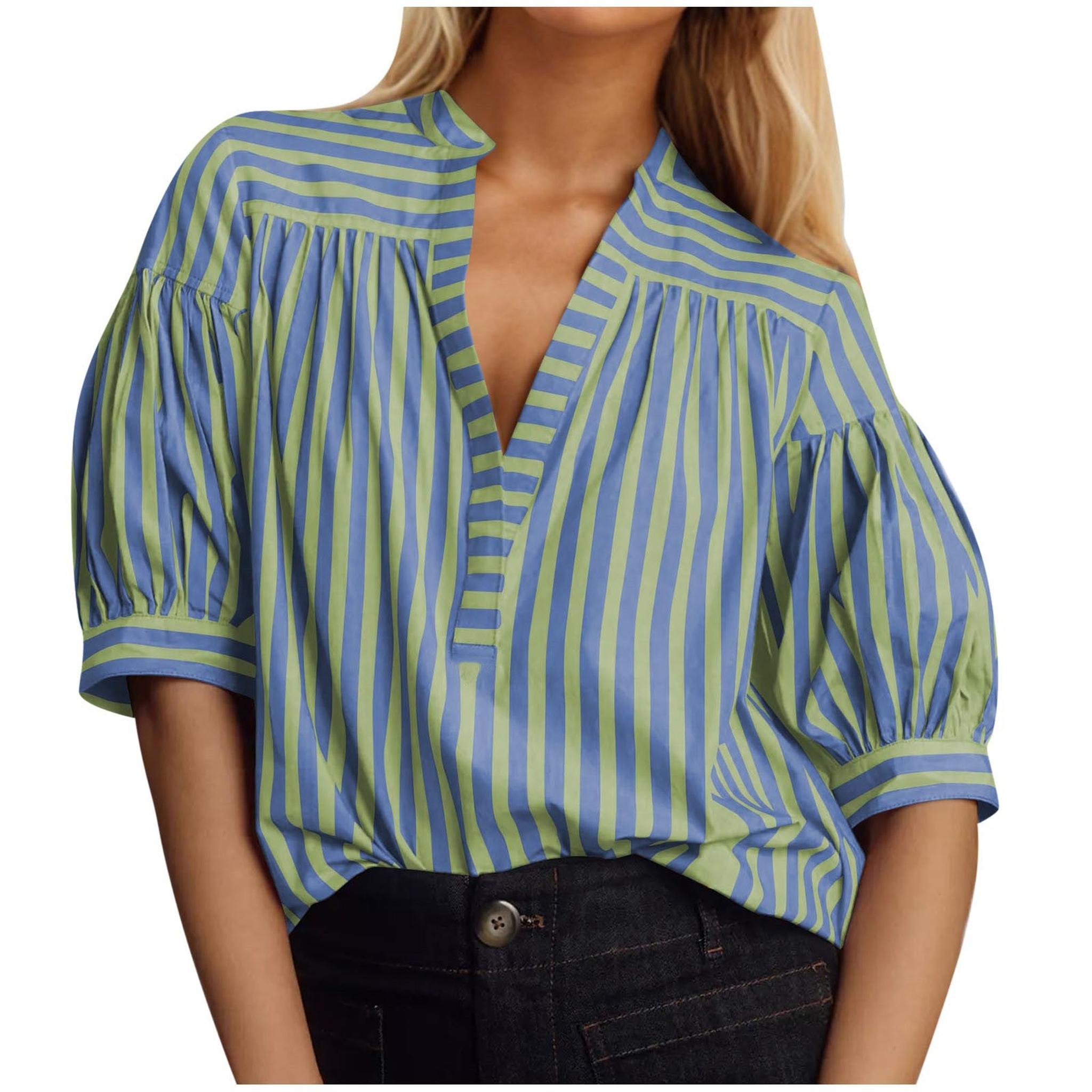 Horizon Essentials | Loose Striped Short Sleeve Shirt