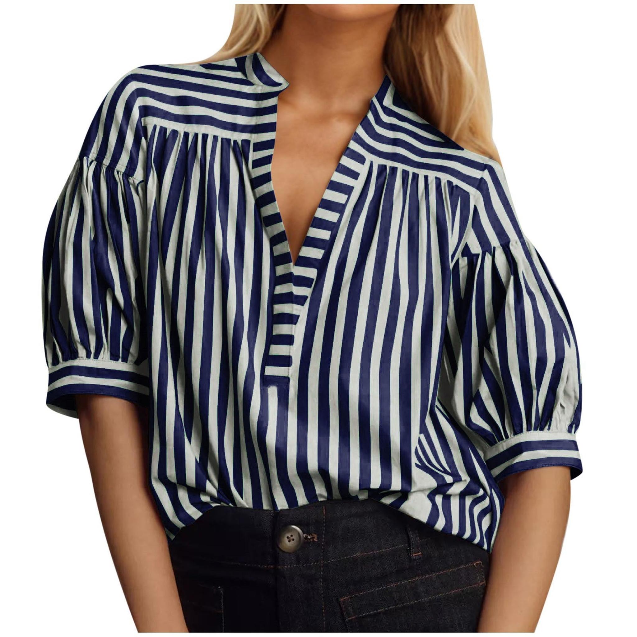 Horizon Essentials | Loose Striped Short Sleeve Shirt