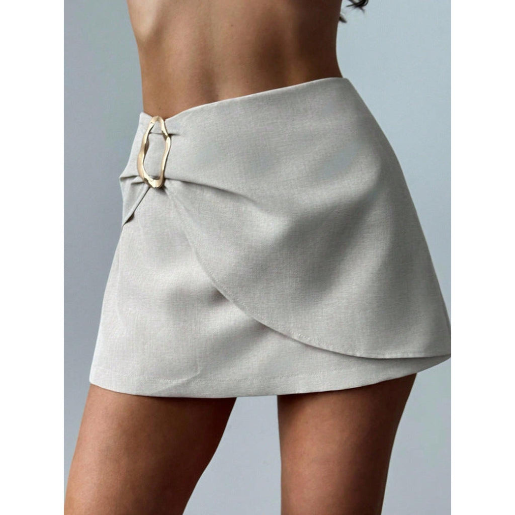 Horizon Essentials | Metal Embellished Wide-Leg Shorts Skirt