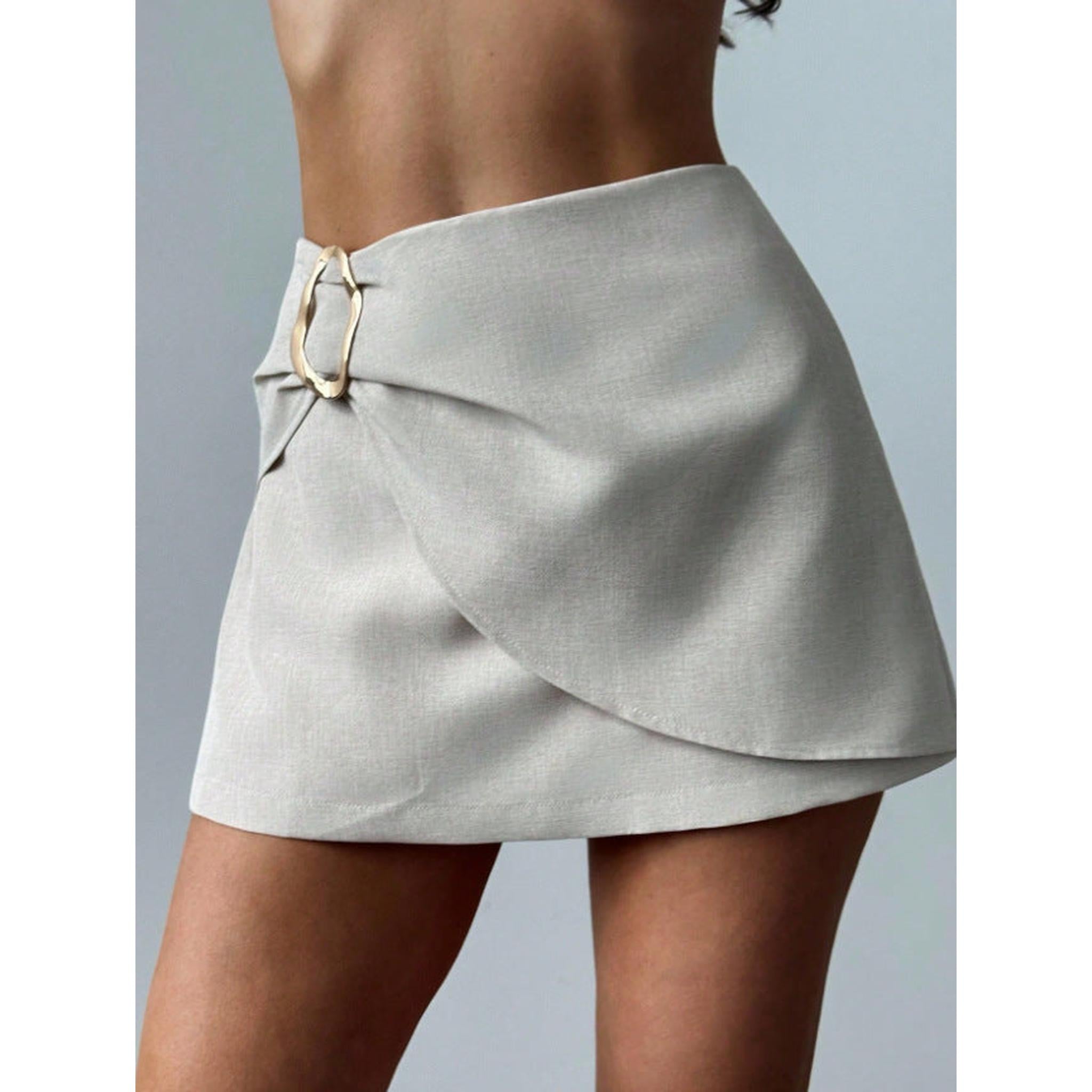 Horizon Essentials | Metal Embellished Wide-Leg Shorts Skirt