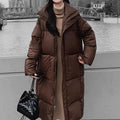 Horizon Essentials | Mid-Length Coffee Brown Puffer Jacket