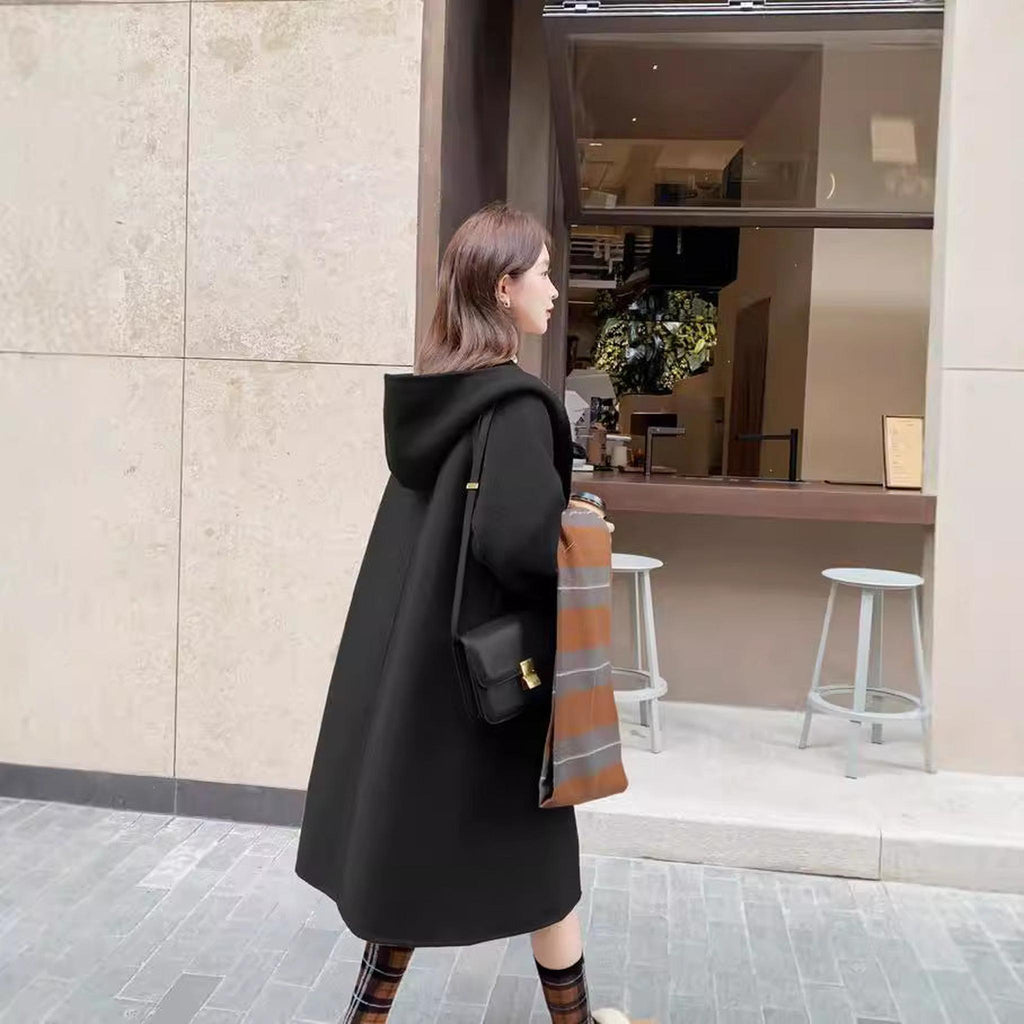 Horizon Essentials | Mid-Length Premium Wool Hooded Coat