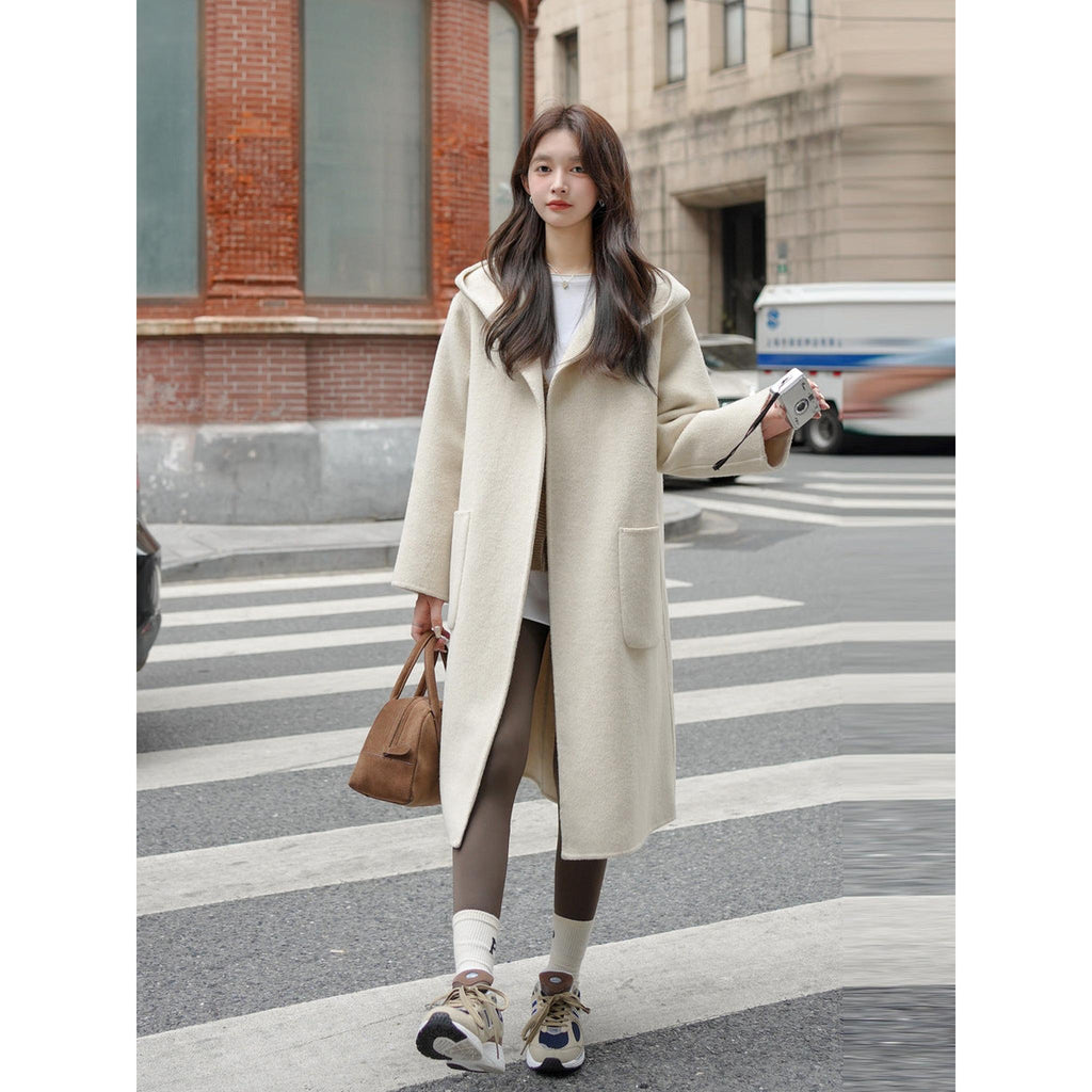 Horizon Essentials | Mid-Length Premium Wool Hooded Coat