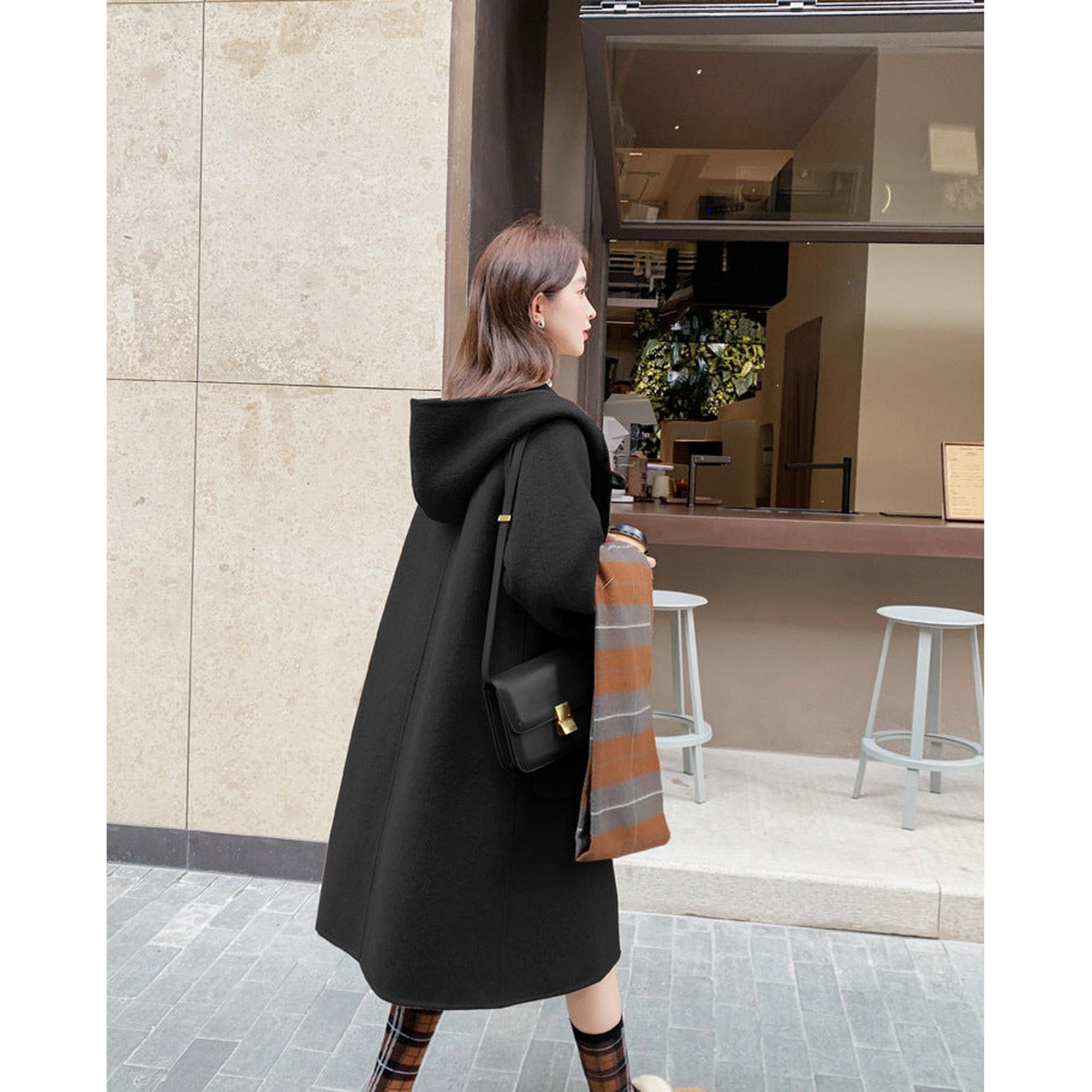 Horizon Essentials | Mid-Length Premium Wool Hooded Coat