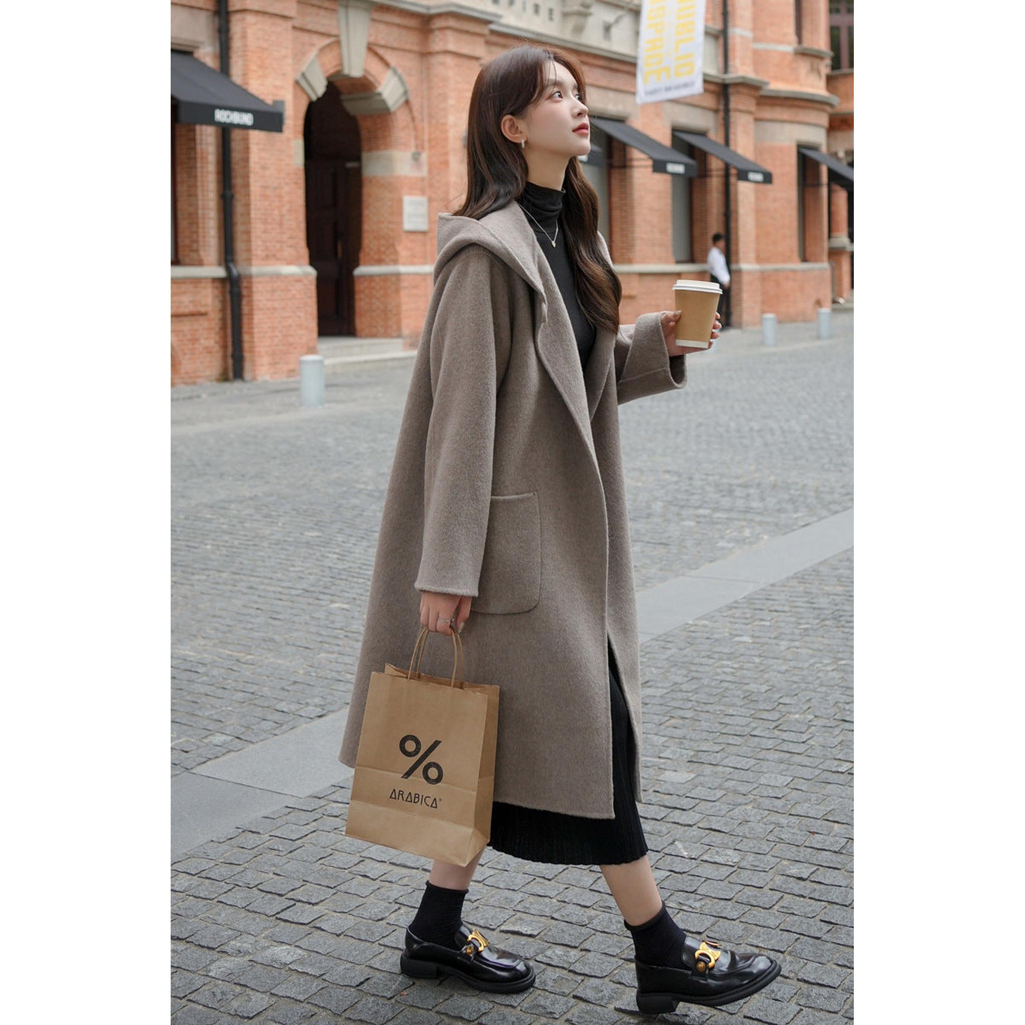 Horizon Essentials | Mid-Length Premium Wool Hooded Coat