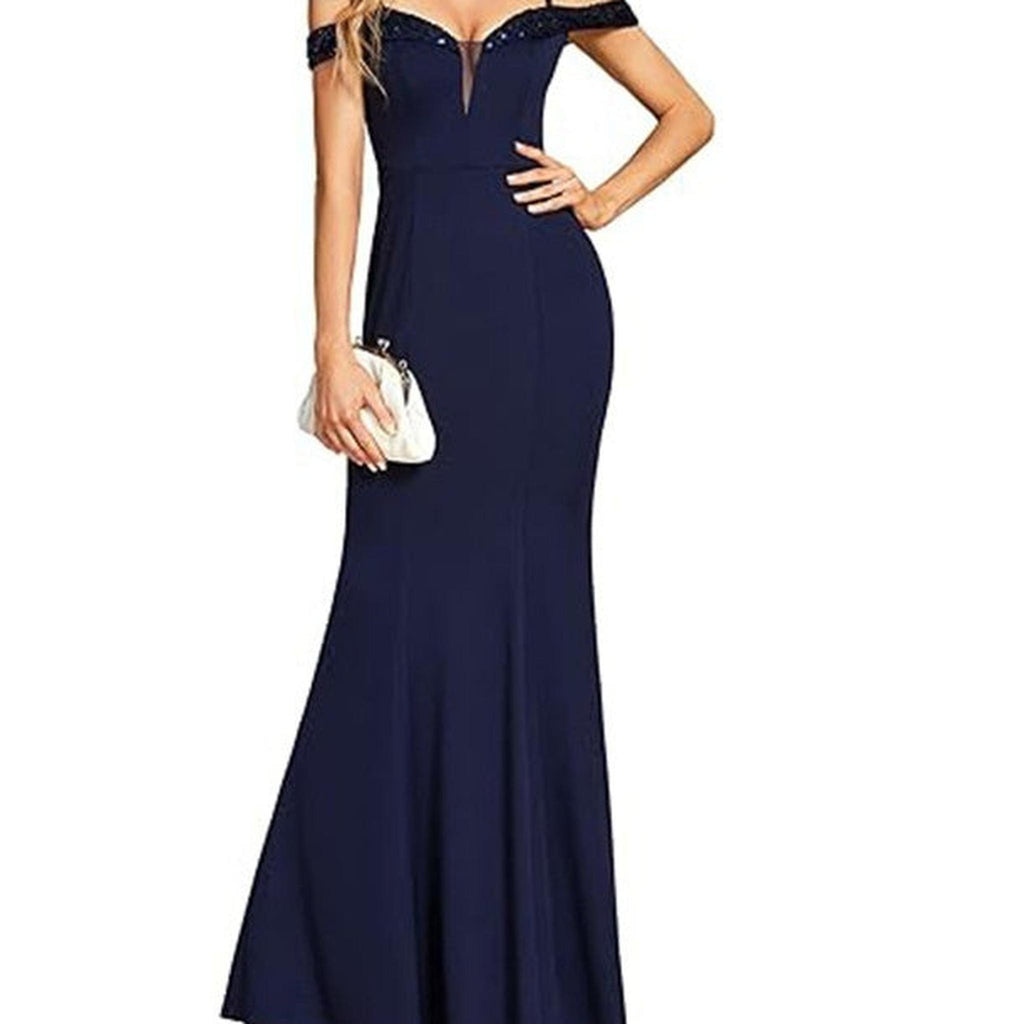 Horizon Essentials | Off-Neck Sling Evening Dress