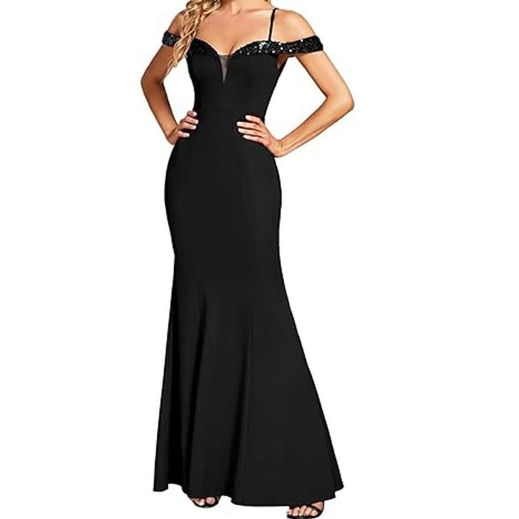 Horizon Essentials | Off-Neck Sling Evening Dress