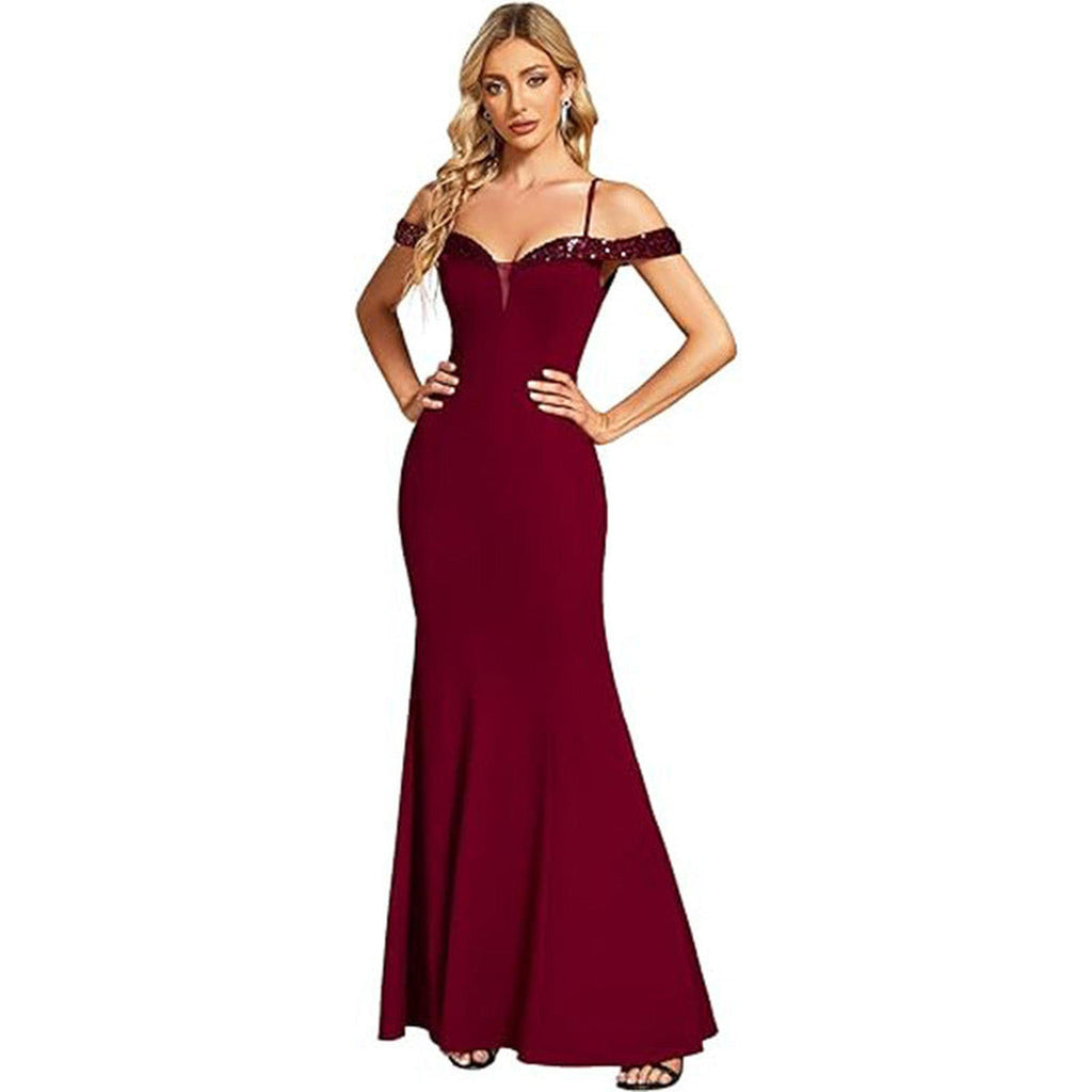 Horizon Essentials | Off-Neck Sling Evening Dress