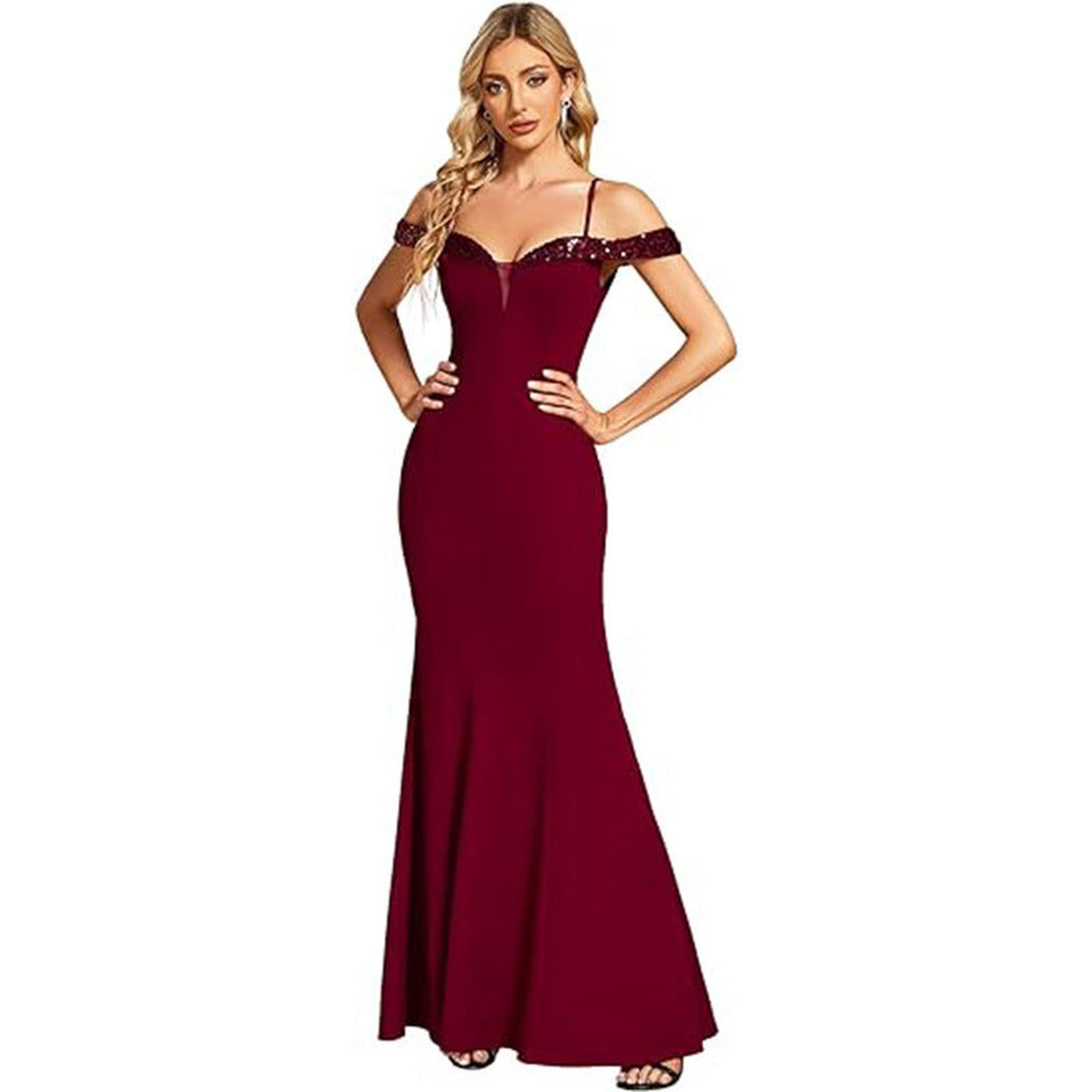 Horizon Essentials | Off-Neck Sling Evening Dress