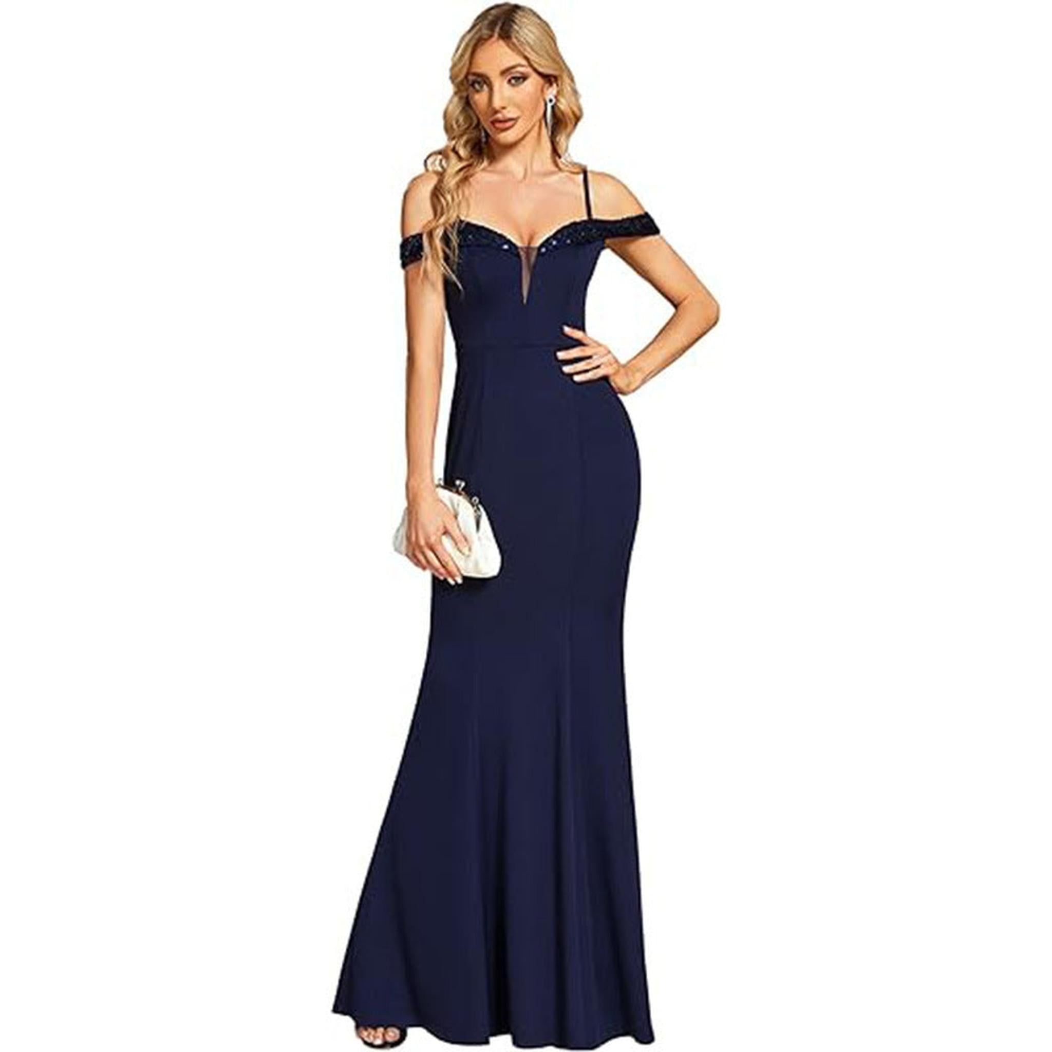 Horizon Essentials | Off-Neck Sling Evening Dress