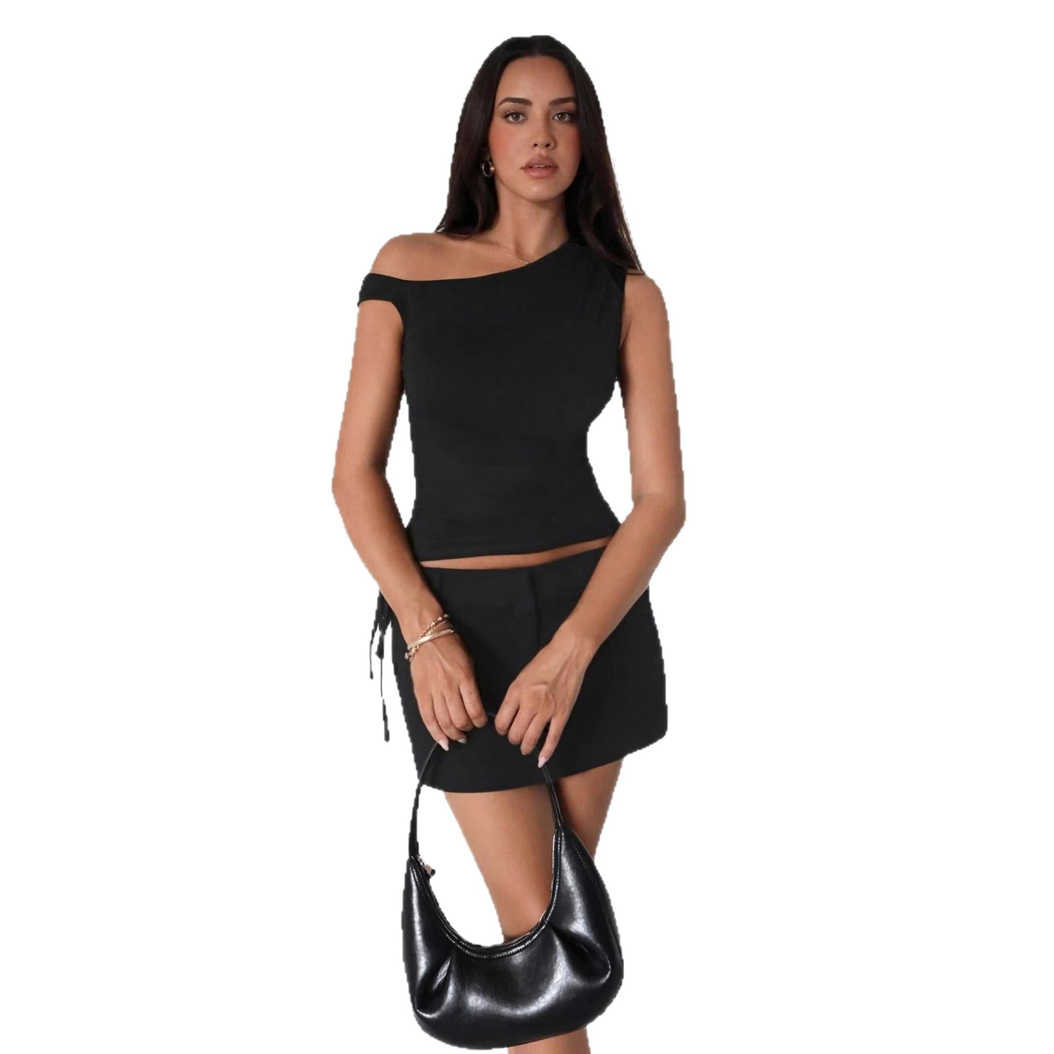 Horizon Essentials | Off Shoulder Drawstring Blouse Top