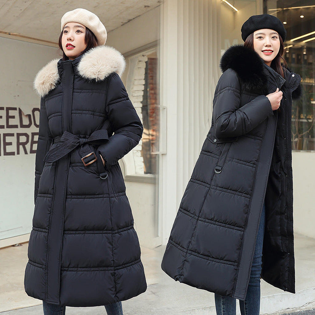 Horizon Essentials | Padded Mid-Length Fur Collar Coat