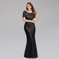 Horizon Essentials | Pearl Mesh Fishtail Evening Dress