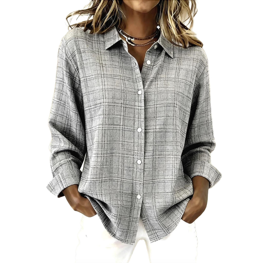 Horizon Essentials | Plaid Button-Up Lapel Cardigan