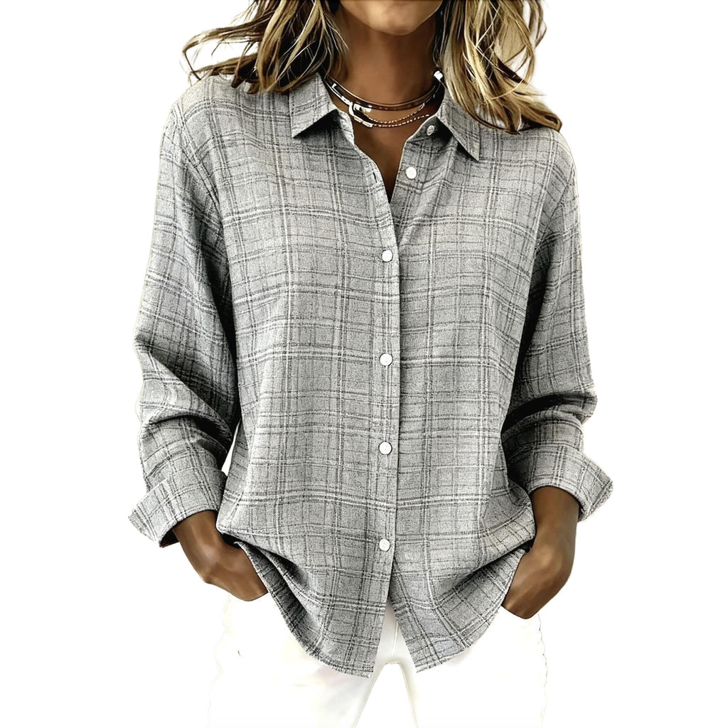 Horizon Essentials | Plaid Button-Up Lapel Cardigan