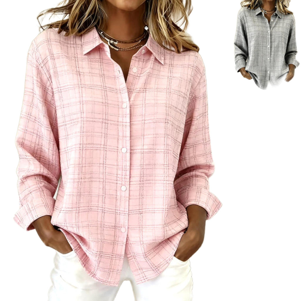 Horizon Essentials | Plaid Button-Up Lapel Cardigan