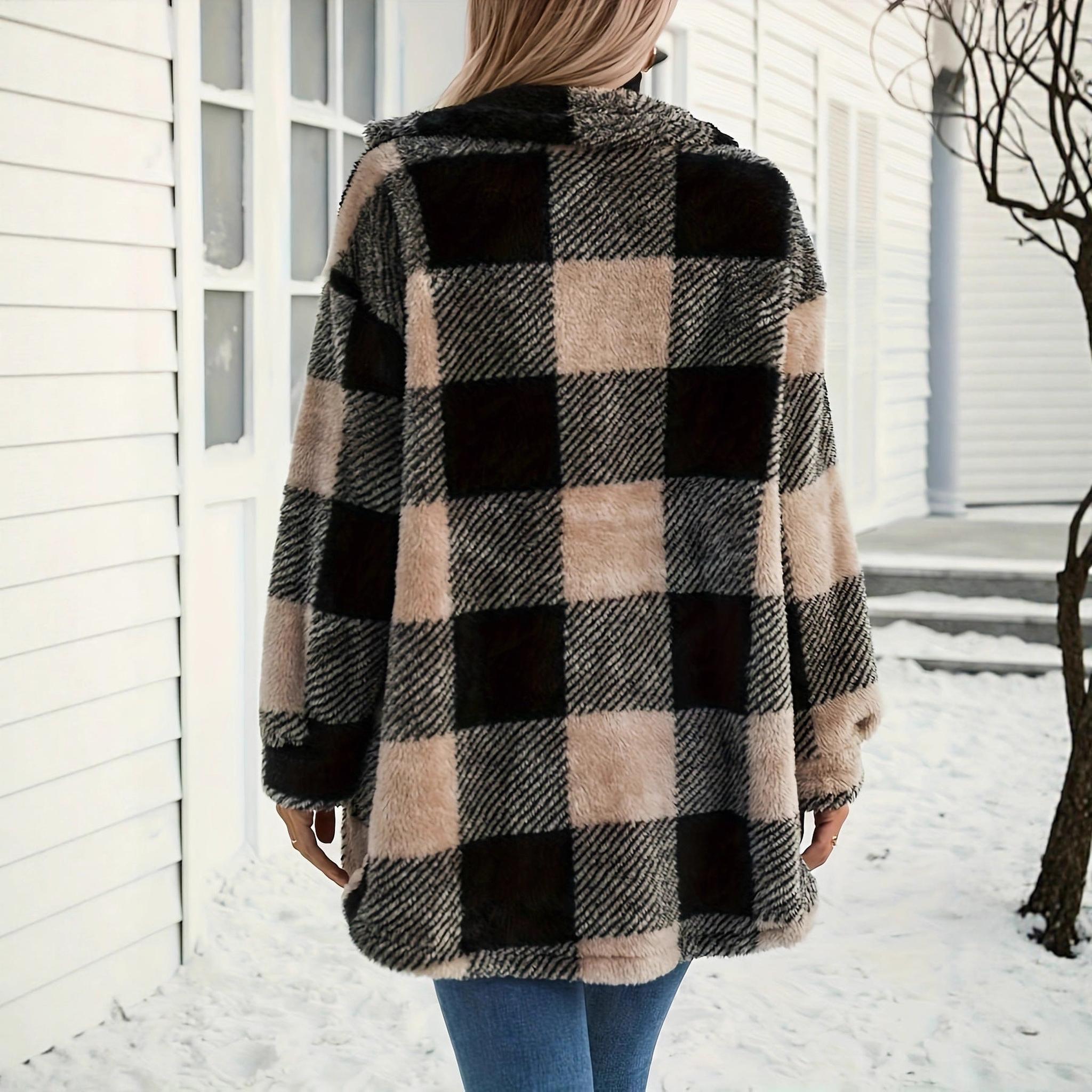 Horizon Essentials | Plaid Fleece Coat Autumn Winter