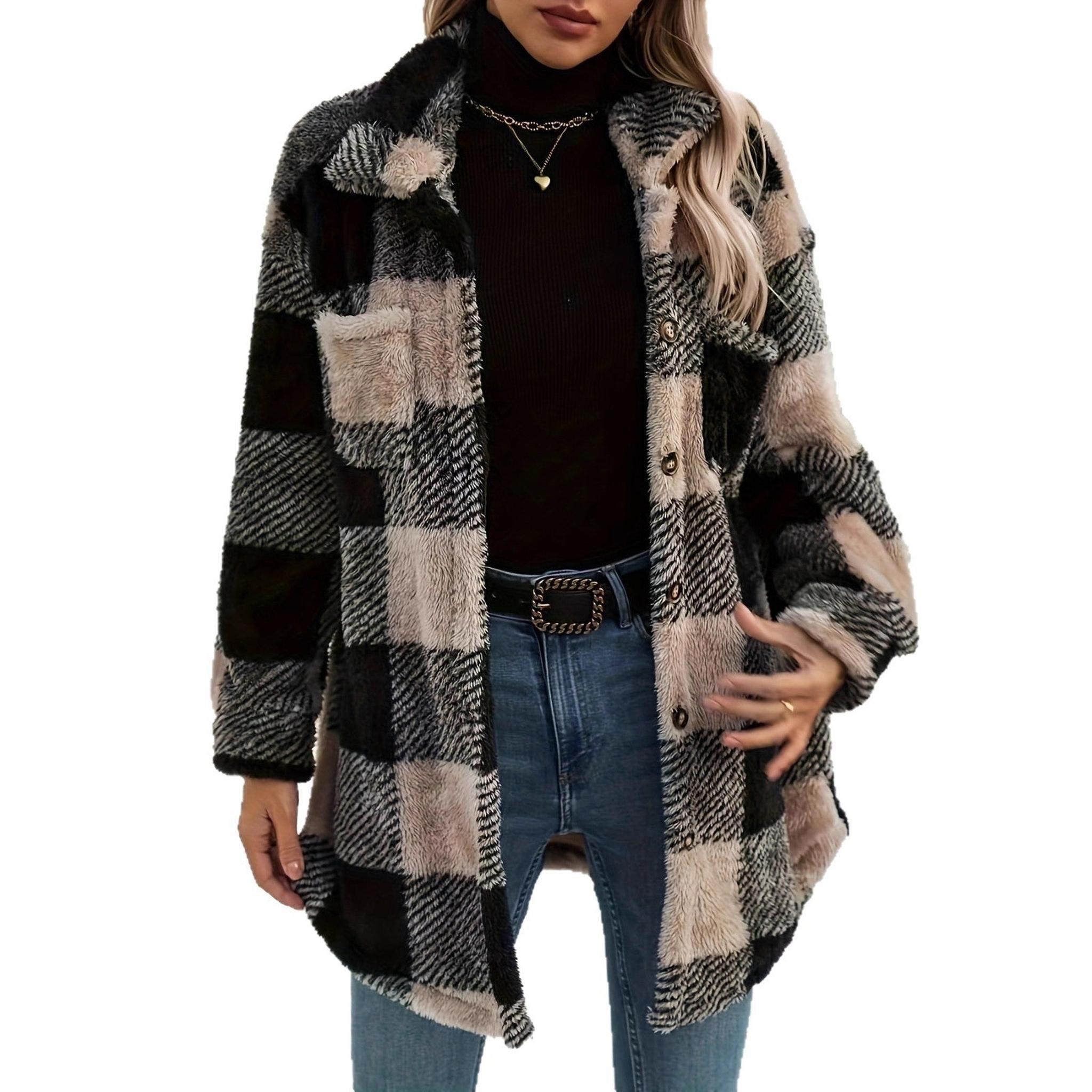 Horizon Essentials | Plaid Fleece Coat Autumn Winter