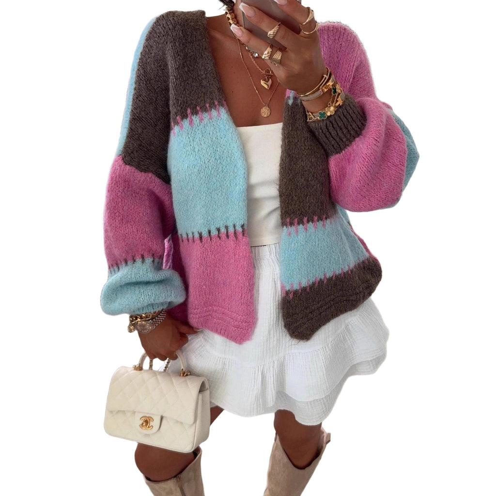 Horizon Essentials | Plaid Knit Patchwork Cardigan