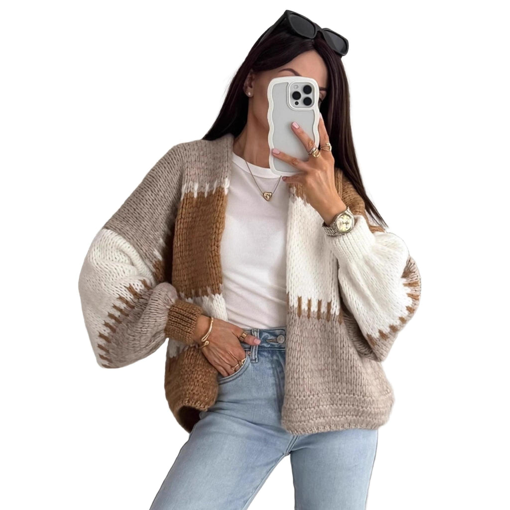 Horizon Essentials | Plaid Knit Patchwork Cardigan