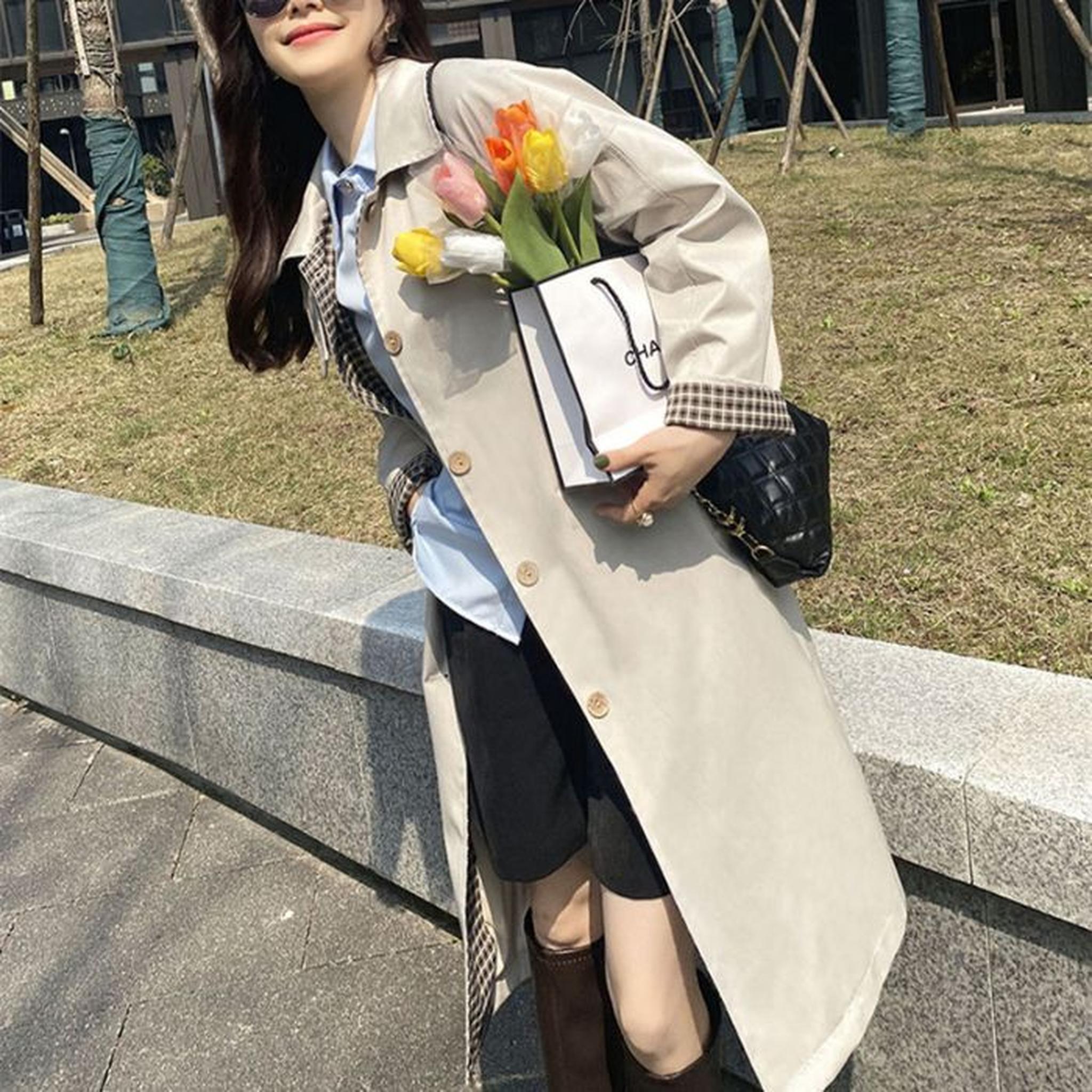 Horizon Essentials | Plaid Patchwork Premium Drape Coat