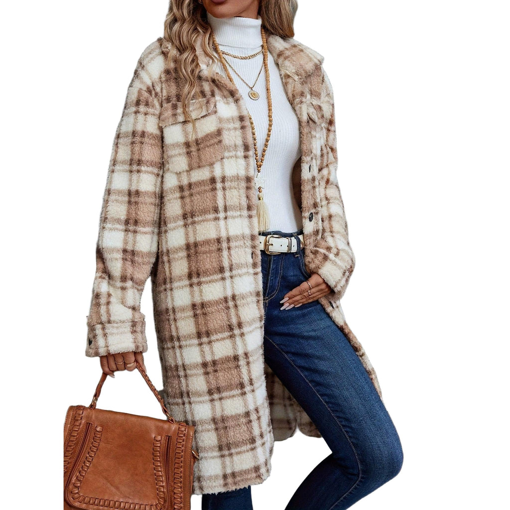 Horizon Essentials | Plaid Plush Double-Sided Cardigan