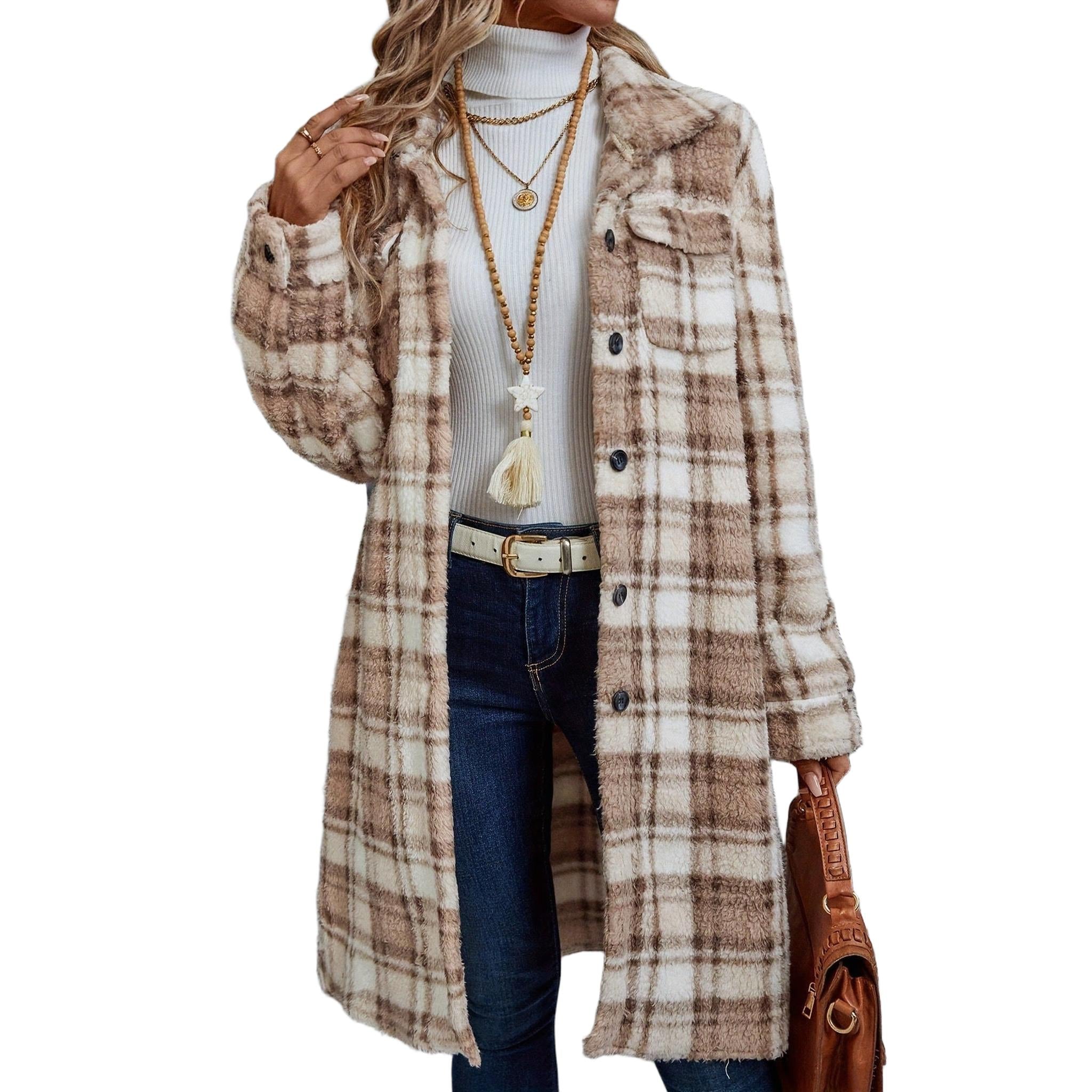 Horizon Essentials | Plaid Plush Double-Sided Cardigan