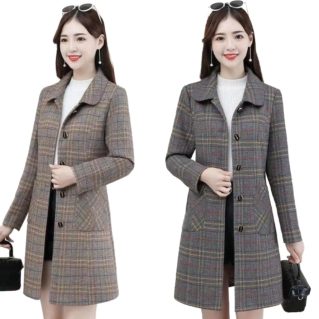 Horizon Essentials | Plaid Woolen Premium Raglan Coat