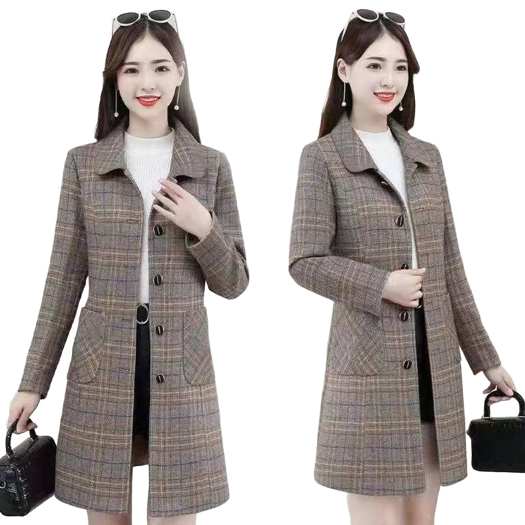 Horizon Essentials | Plaid Woolen Premium Raglan Coat