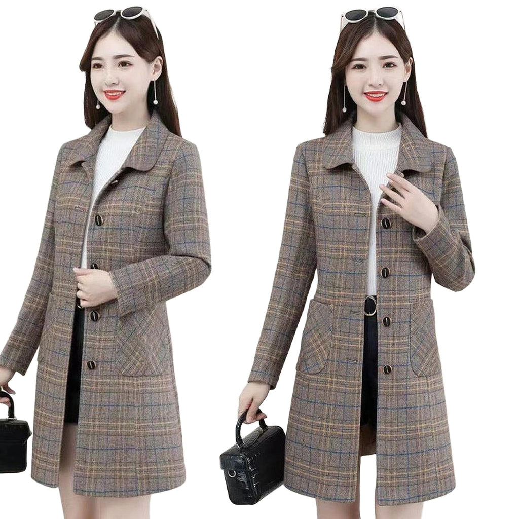 Horizon Essentials | Plaid Woolen Premium Raglan Coat