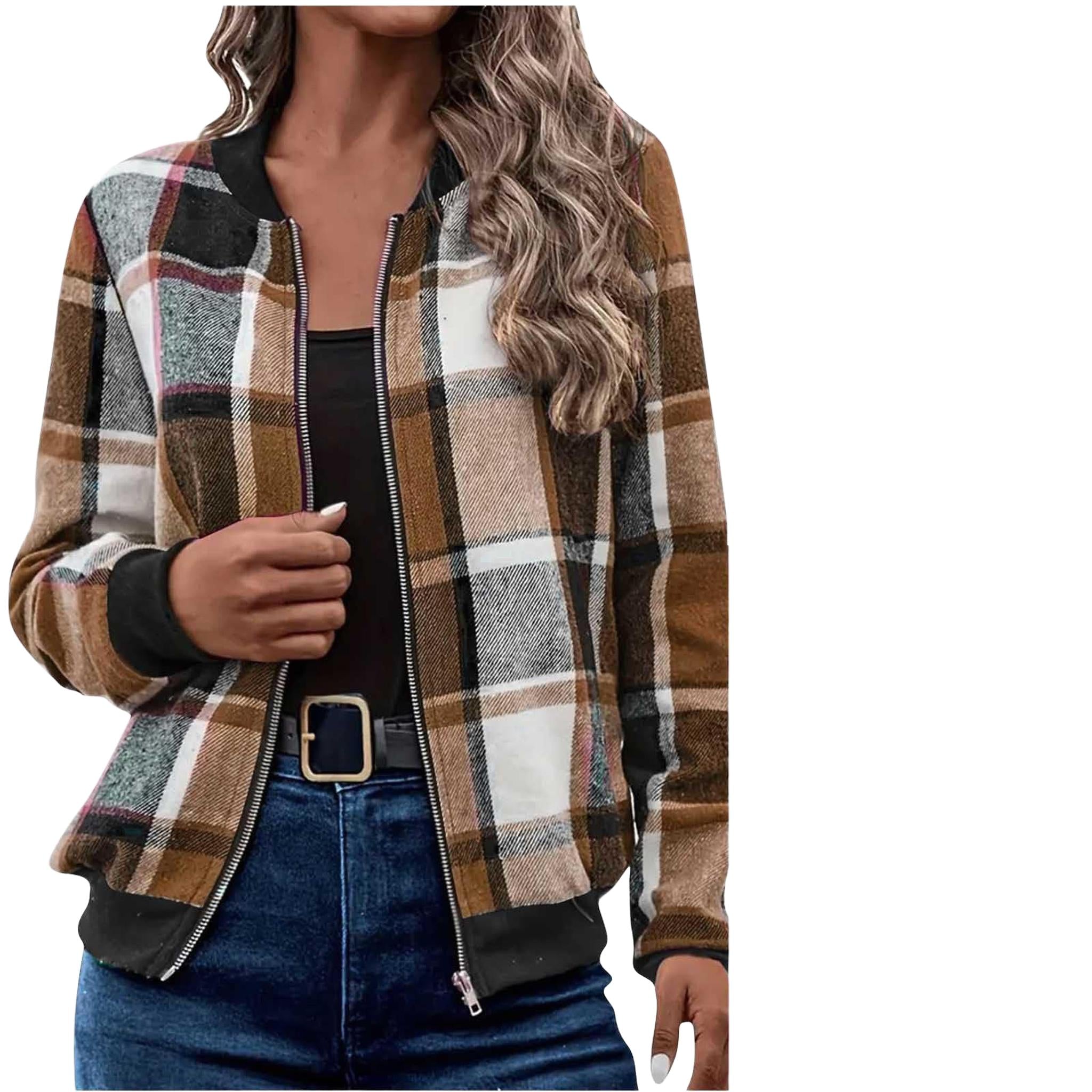 Horizon Essentials | Plaid Zip-Up Baseball Jacket