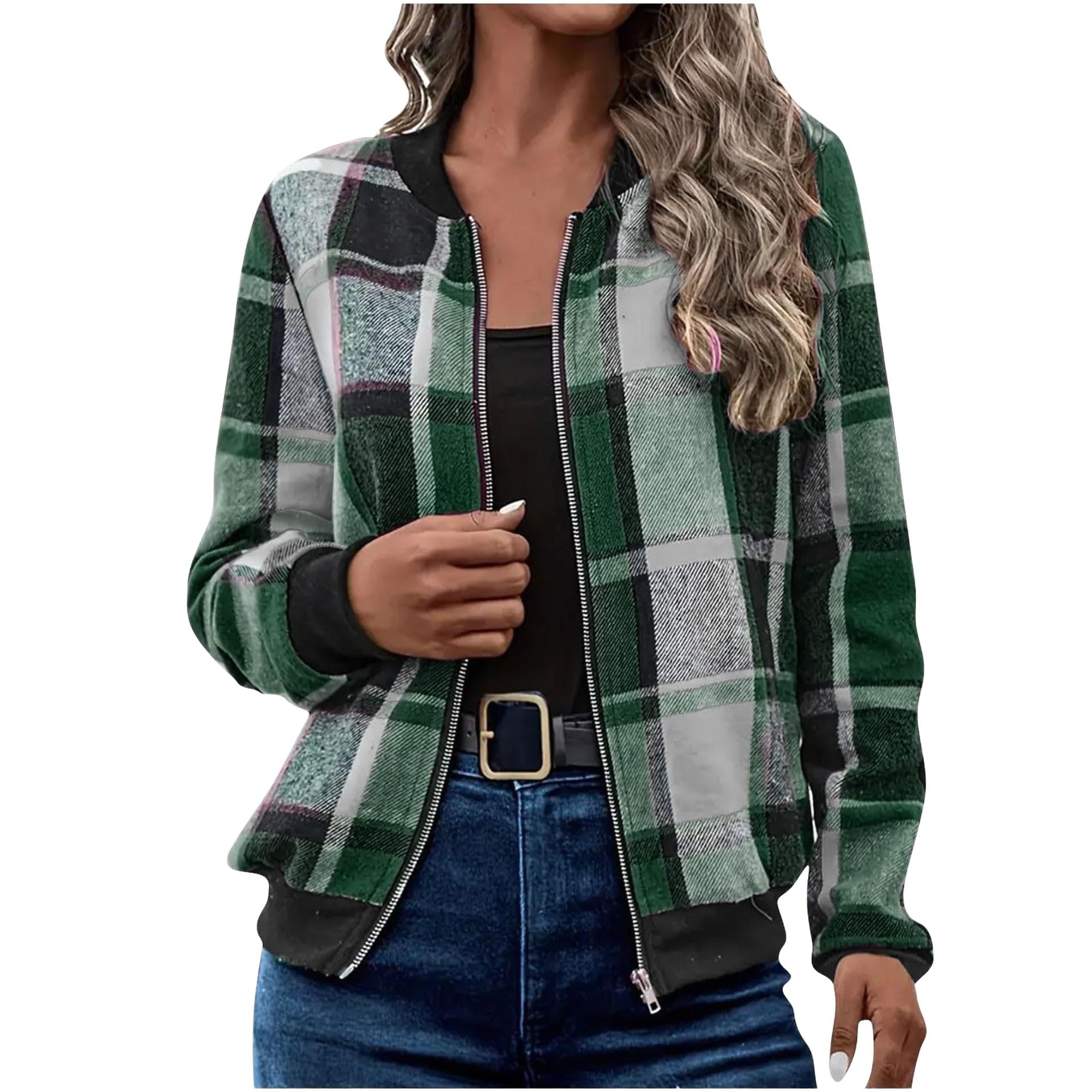 Horizon Essentials | Plaid Zip-Up Baseball Jacket