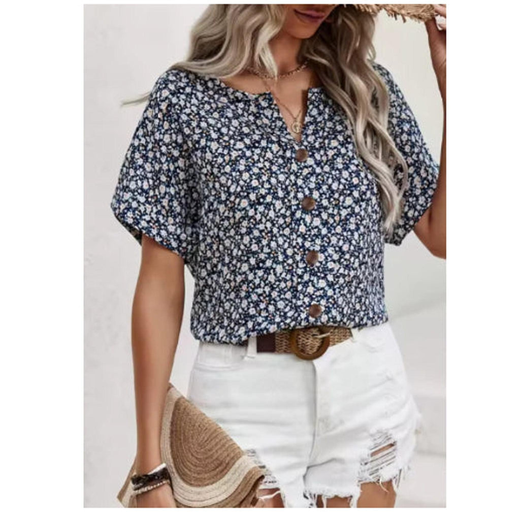 Horizon Essentials | Plant Print Jacquard Collar Tee