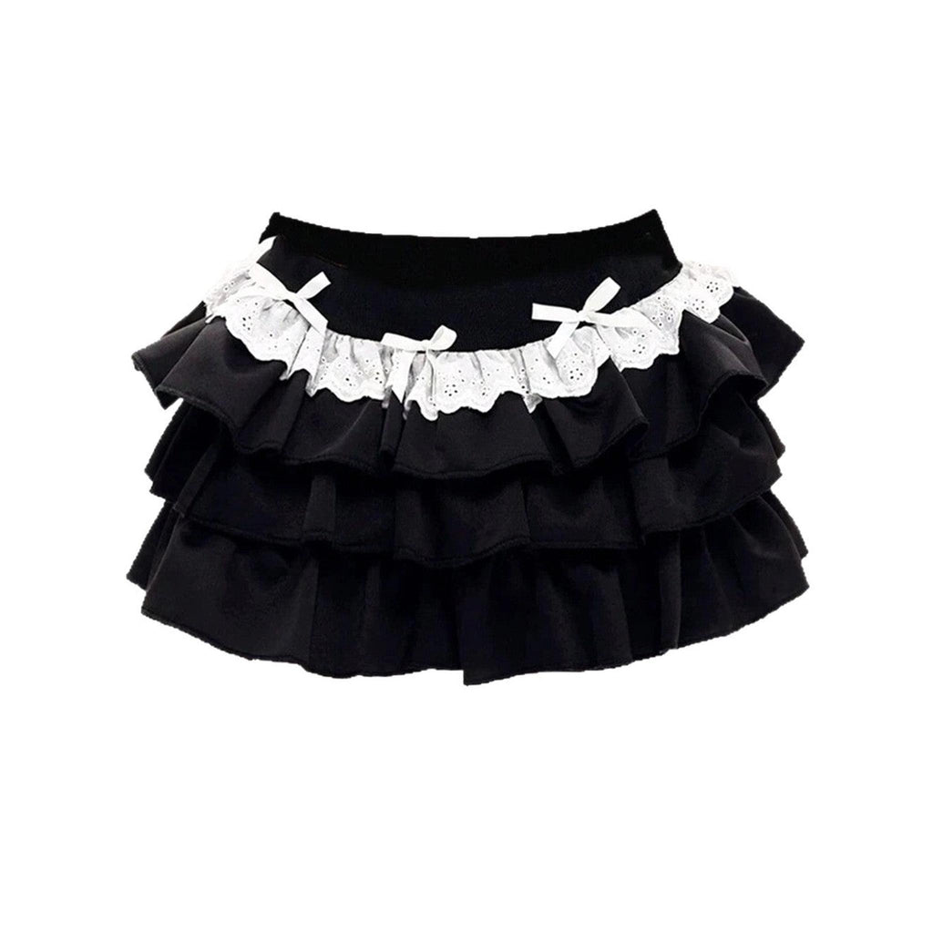 Horizon Essentials | Pleated Lace Ruffle Skirt Premium