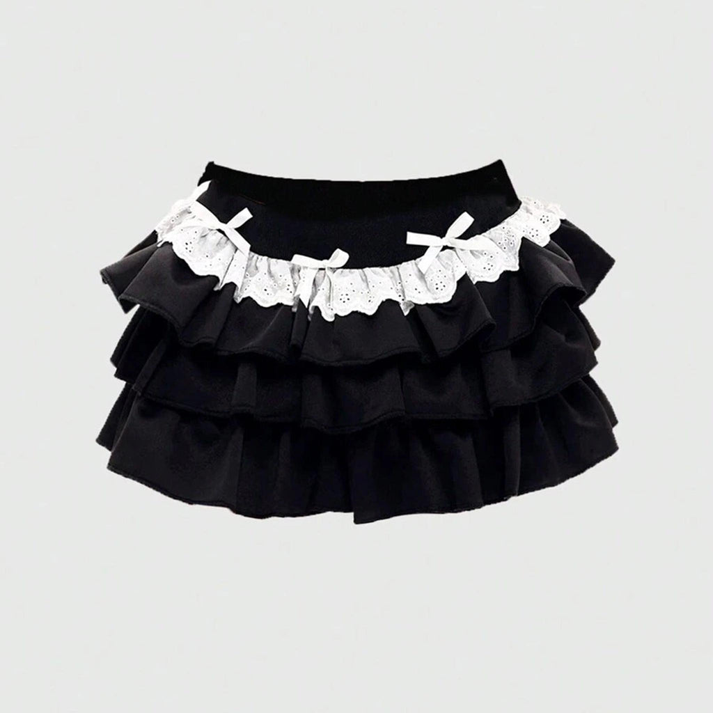 Horizon Essentials | Pleated Lace Ruffle Skirt Premium