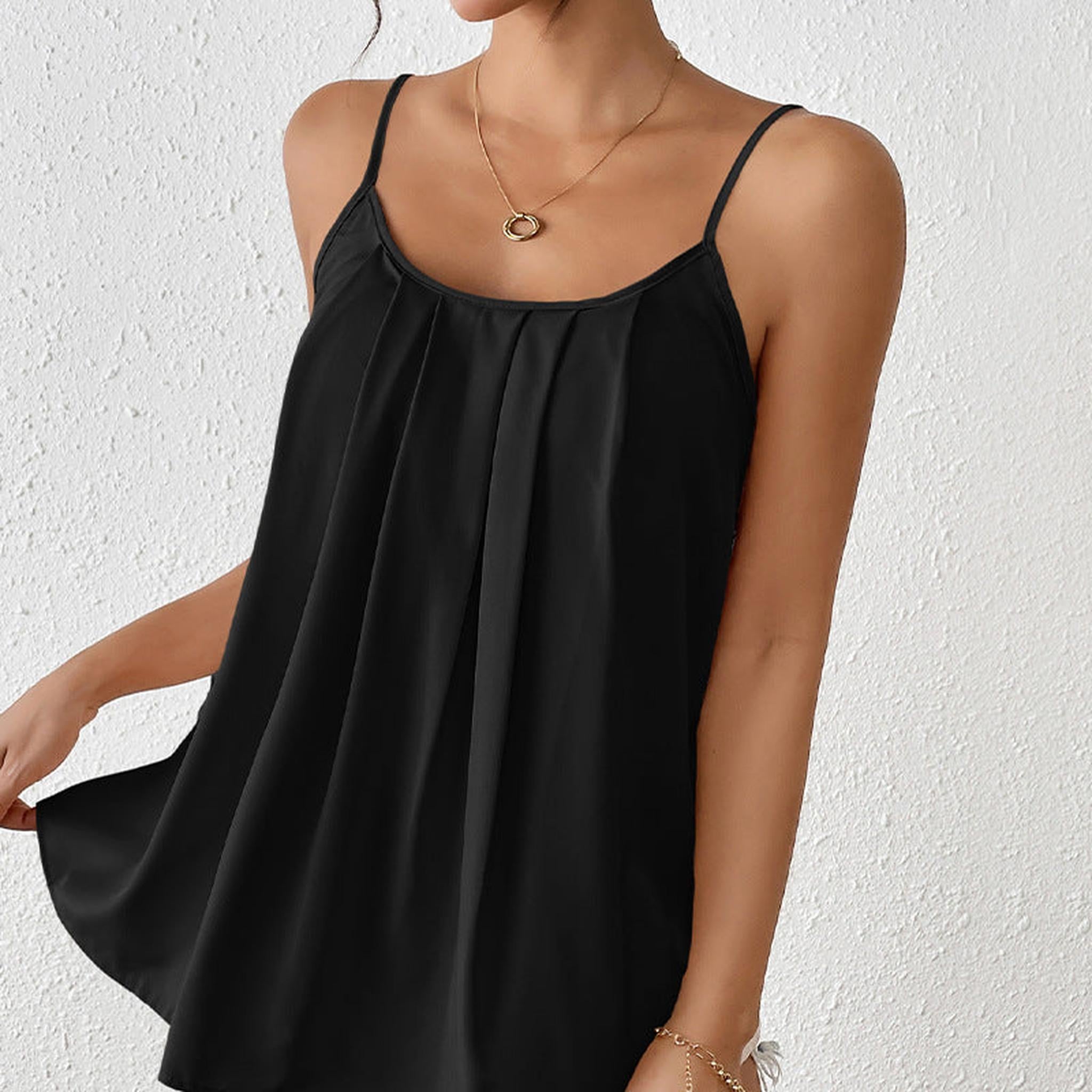 Horizon Essentials | Pleated Loose Sleeveless Camisole Top