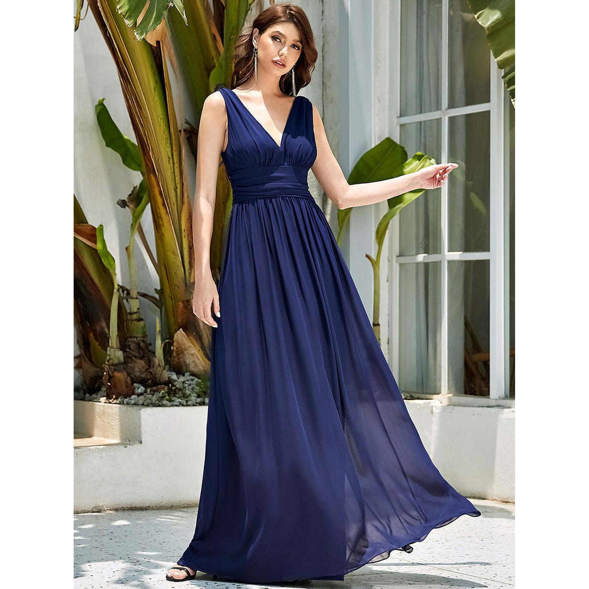 Horizon Essentials | Plus Size Deep V Evening Dress