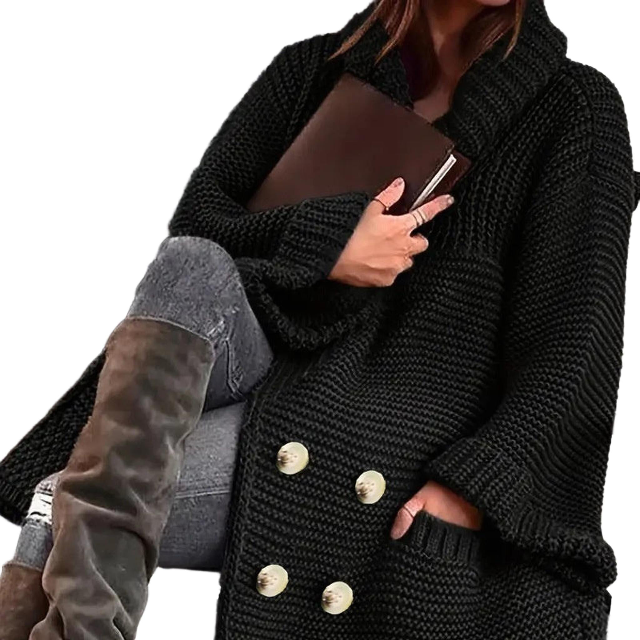 Horizon Essentials | Plus Size Polo Collar Cardigan