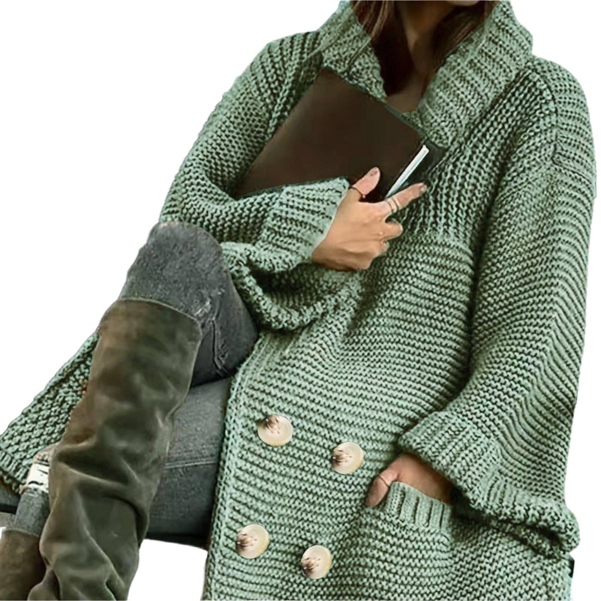 Horizon Essentials | Plus Size Polo Collar Cardigan