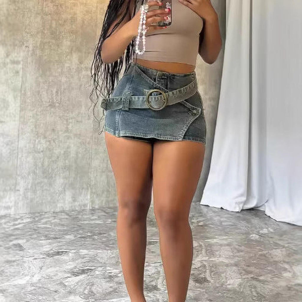 Horizon Essentials | Premium Asymmetrical Hem Denim Shorts