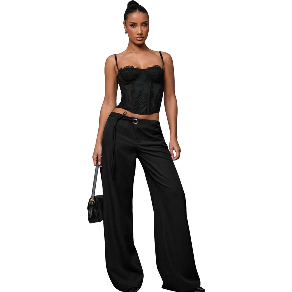 Horizon Essentials | Premium Black Wide-Leg Scythe Pants
