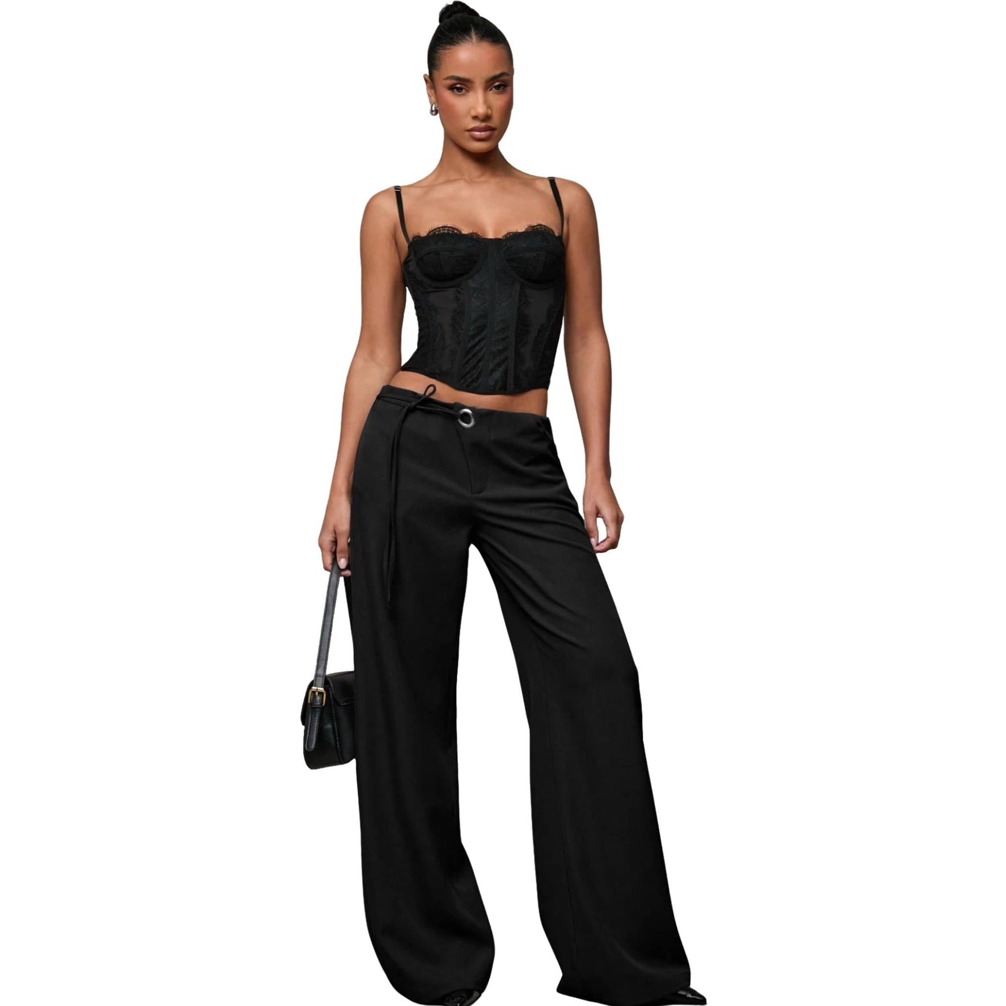 Horizon Essentials | Premium Black Wide-Leg Scythe Pants