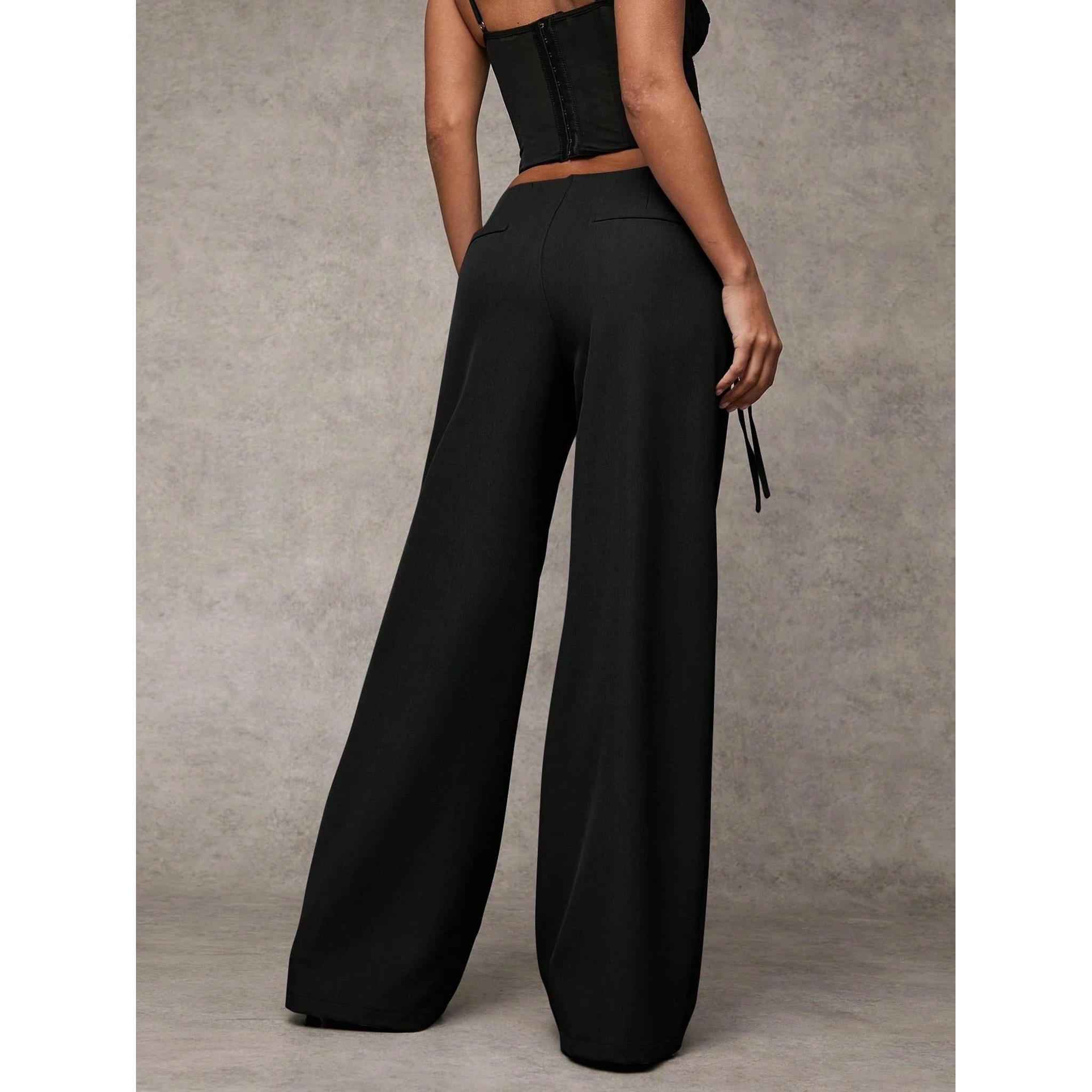 Horizon Essentials | Premium Black Wide-Leg Scythe Pants