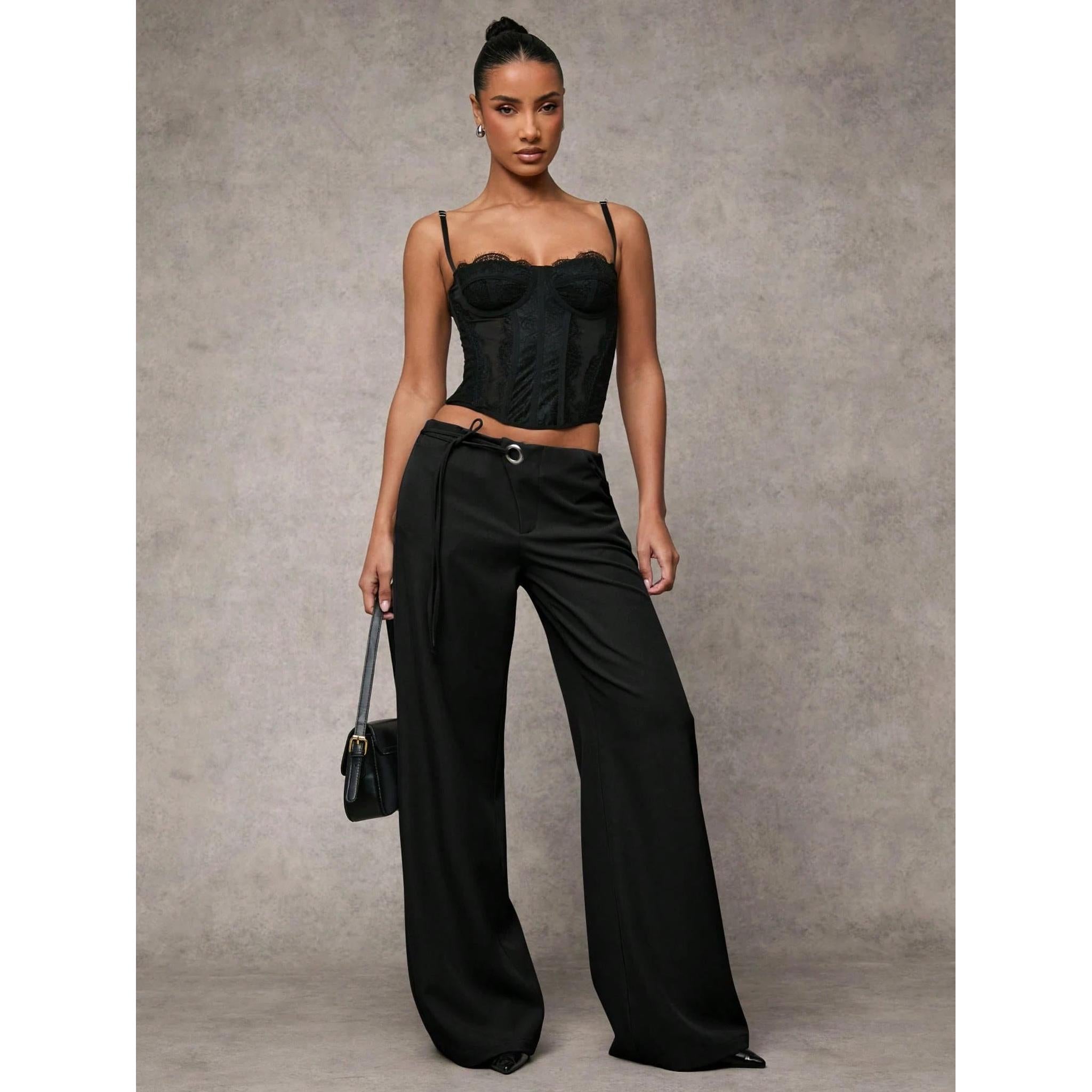 Horizon Essentials | Premium Black Wide-Leg Scythe Pants