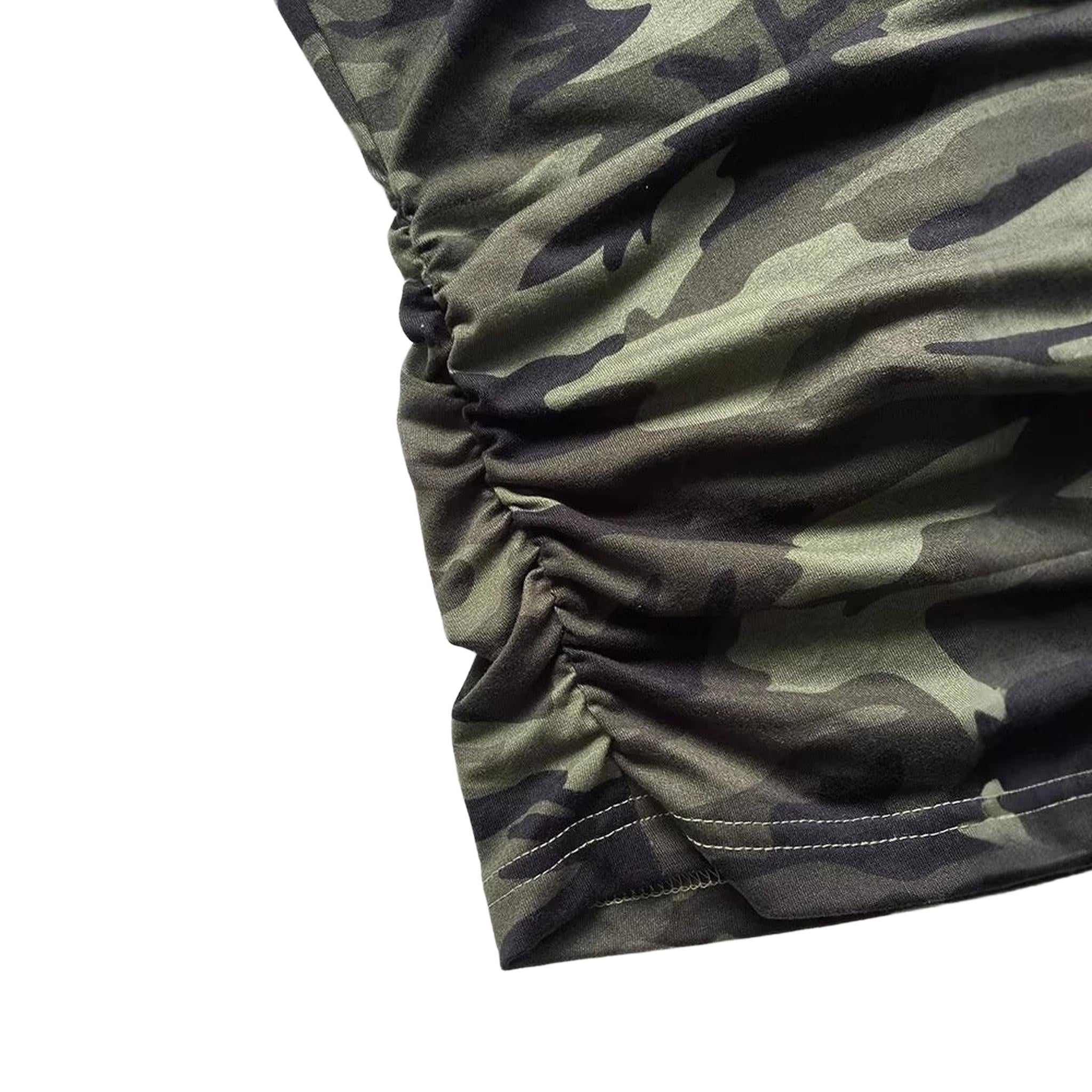 Horizon Essentials | Premium Camouflage Pleated Tank Top