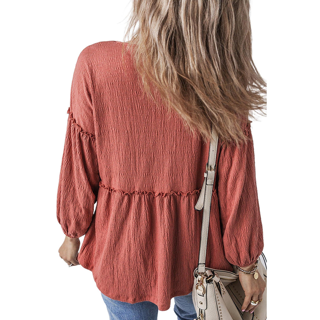 Horizon Essentials | Premium Coral Pink Chiffon Blouse