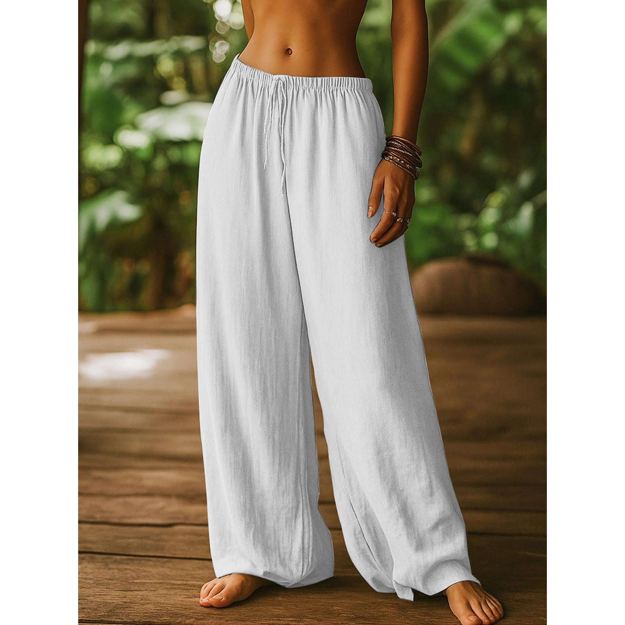 Horizon Essentials | Premium Cotton Linen Elastic Waistpants
