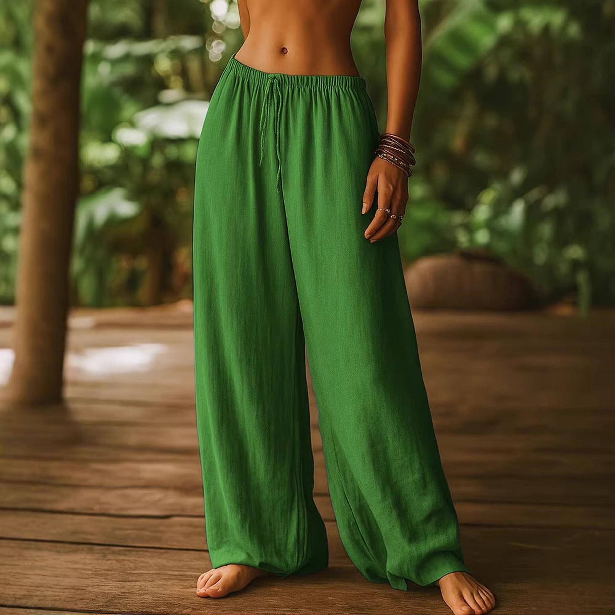 Horizon Essentials | Premium Cotton Linen Elastic Waistpants